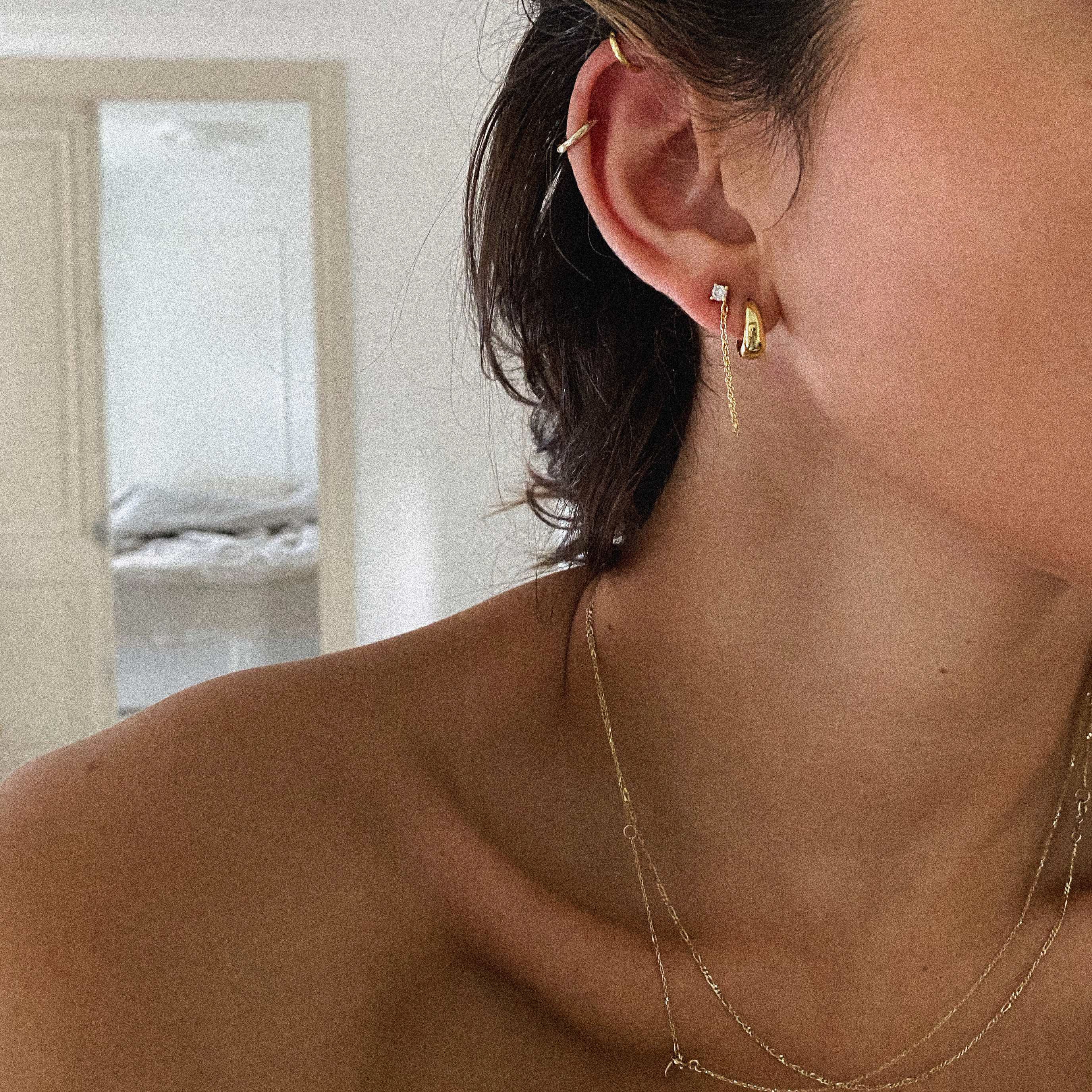 Mini Bold Hoops - Gold Vermeil Earrings Twenty Compass   