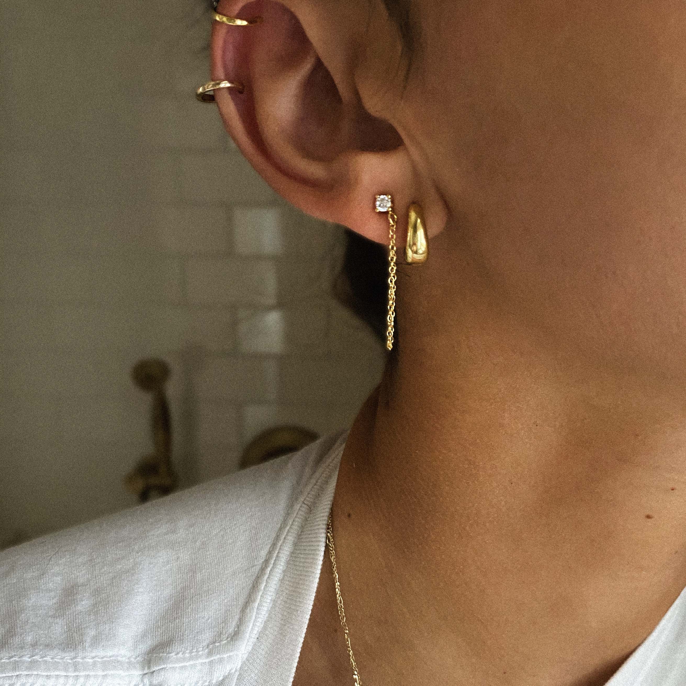 Mini Bold Hoops - Gold Vermeil Earrings Twenty Compass   