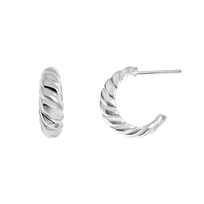 Croissant Hoops - Silver