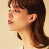 Zirconia Stud Earrings - 14 Karat Gold Earrings Compass Luxe   