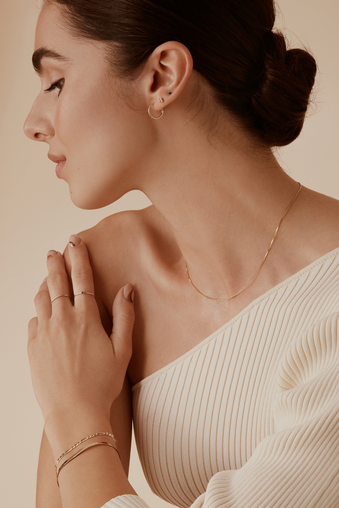 Trilogy Stud Earrings - 14 Karat Gold