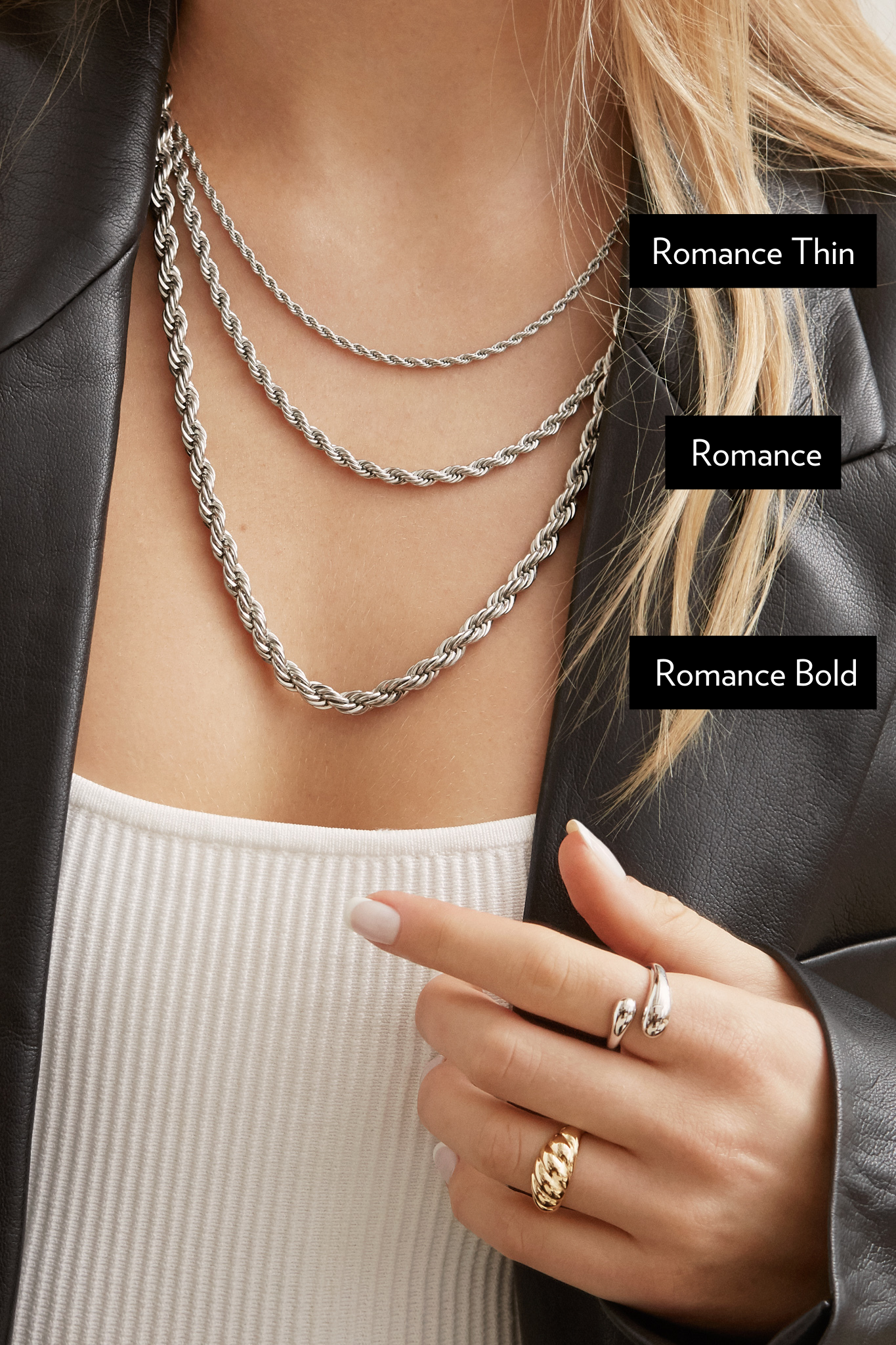 Thin Romance Necklace - Silver Necklaces Twenty Compass   