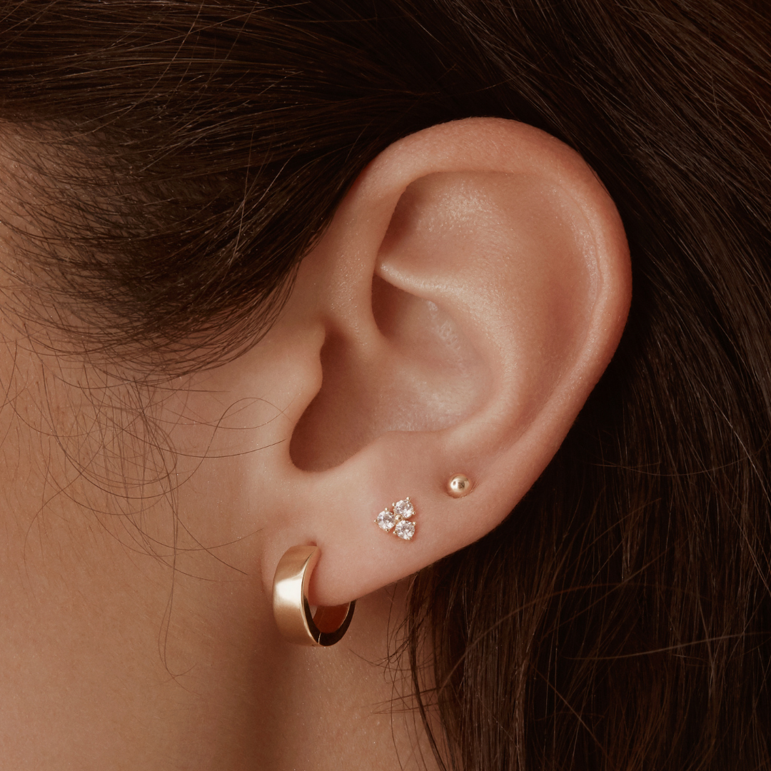 Lotus Stud Earrings 14k Gold