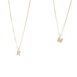 Letter Necklace - 10 Karat Gold Necklaces Compass Luxe Daily A 