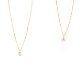 Letter Necklace - 10 Karat Gold Necklaces Compass Luxe Figaro A 