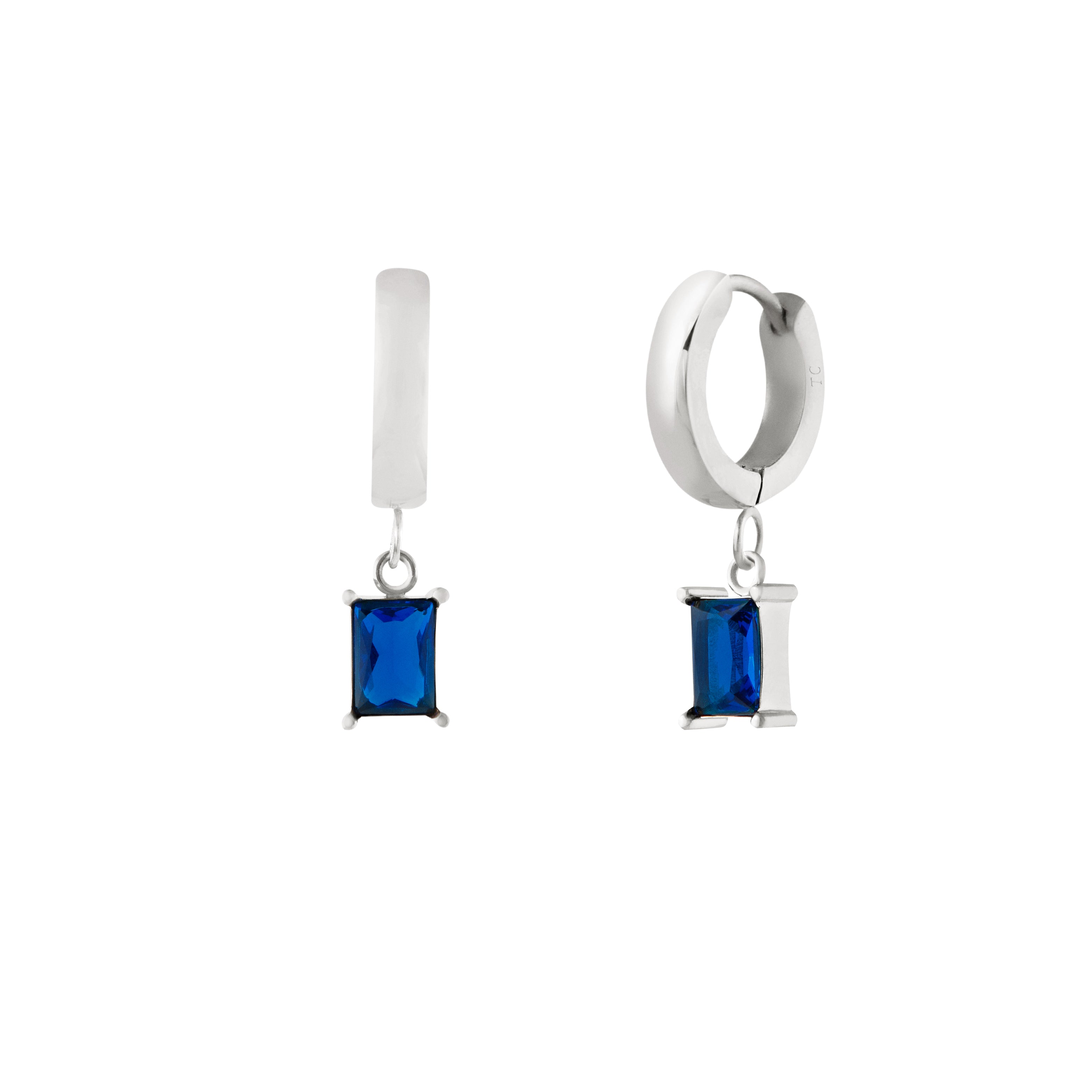 Midnight Hoops - Silver Earrings Twenty Compass   