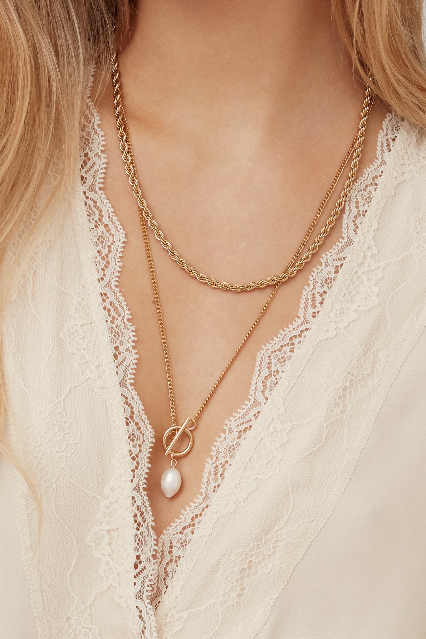 Freshwater Necklace - Gold Necklaces TwentyCompass   