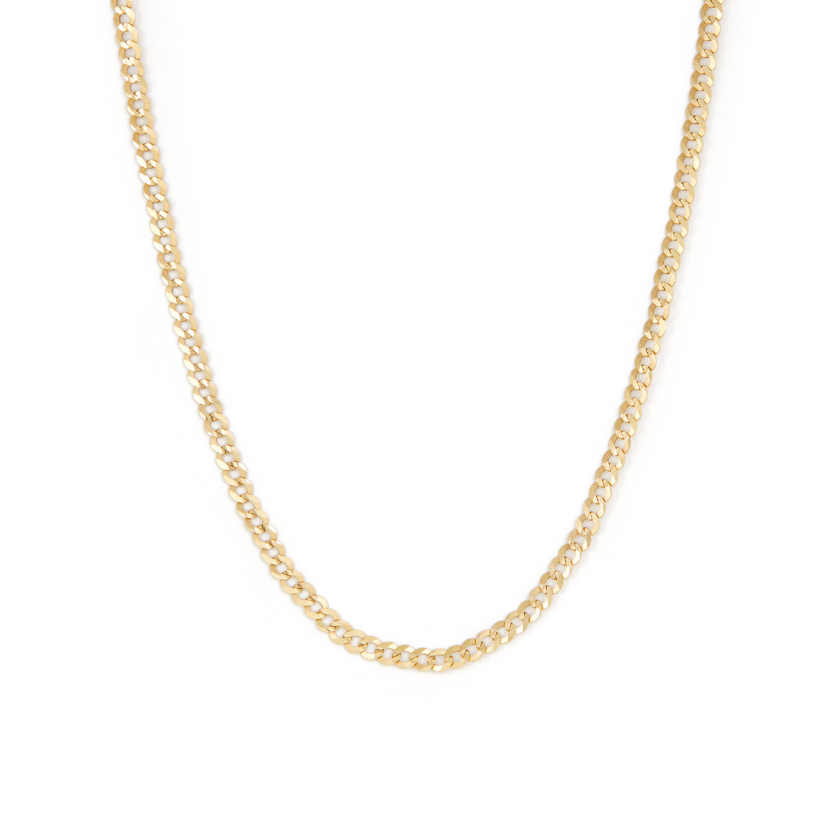 Flat Curb Necklace - 10 Karat Gold