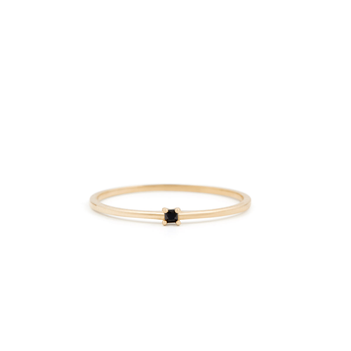 Black Sapphire Ring - 10 Karat Gold