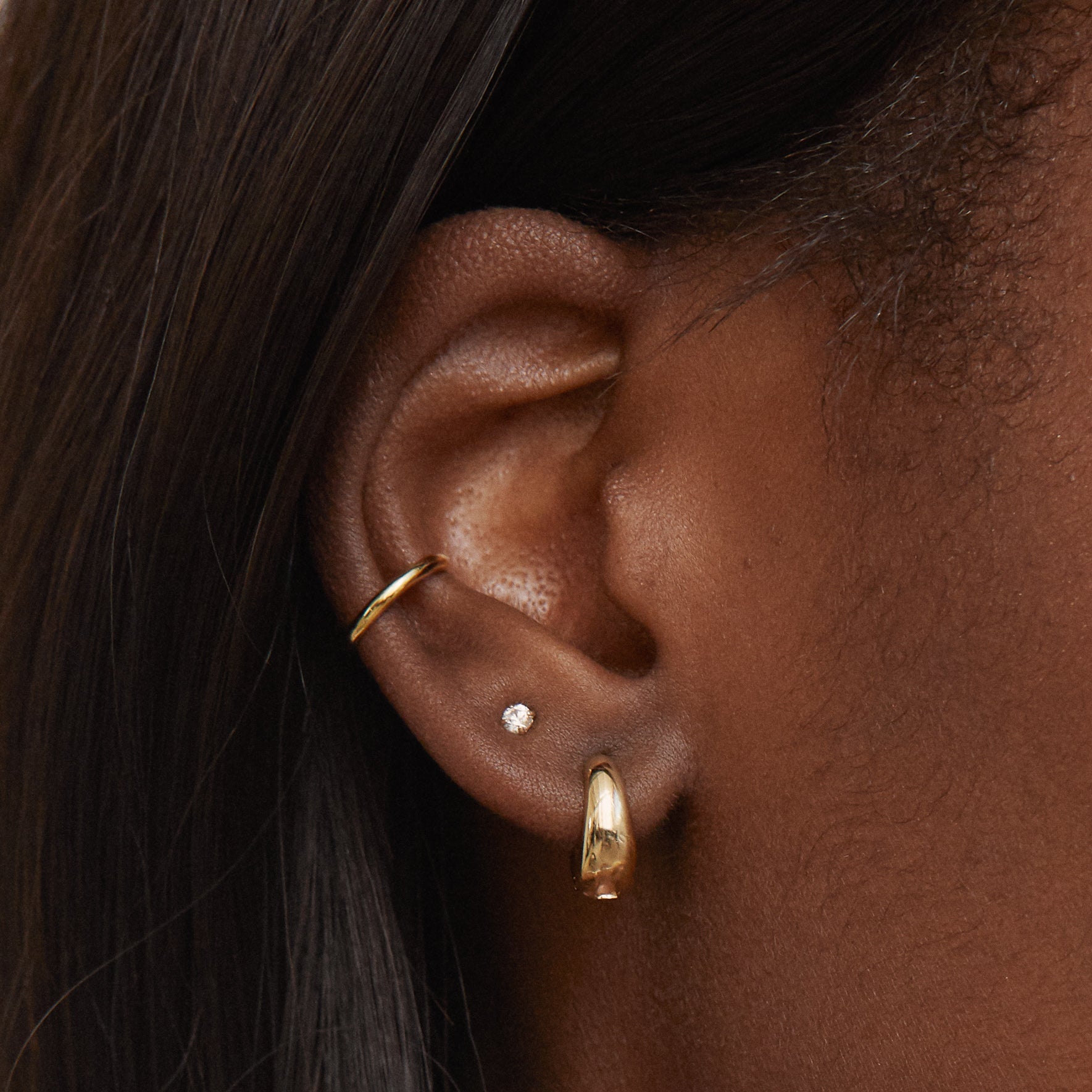 Mini Bold Hoops - Gold Vermeil Earrings Twenty Compass   