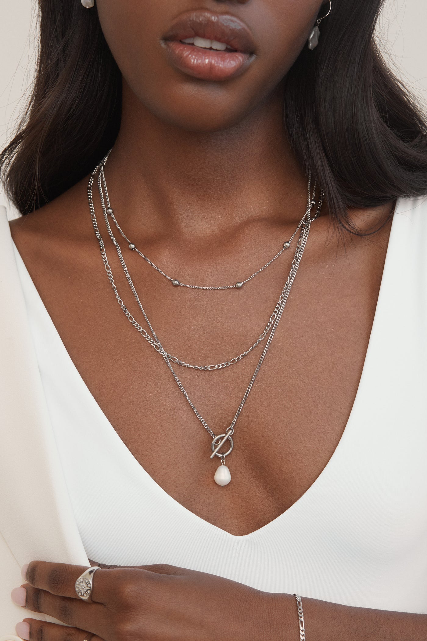 Collier Freshwater - Argent
