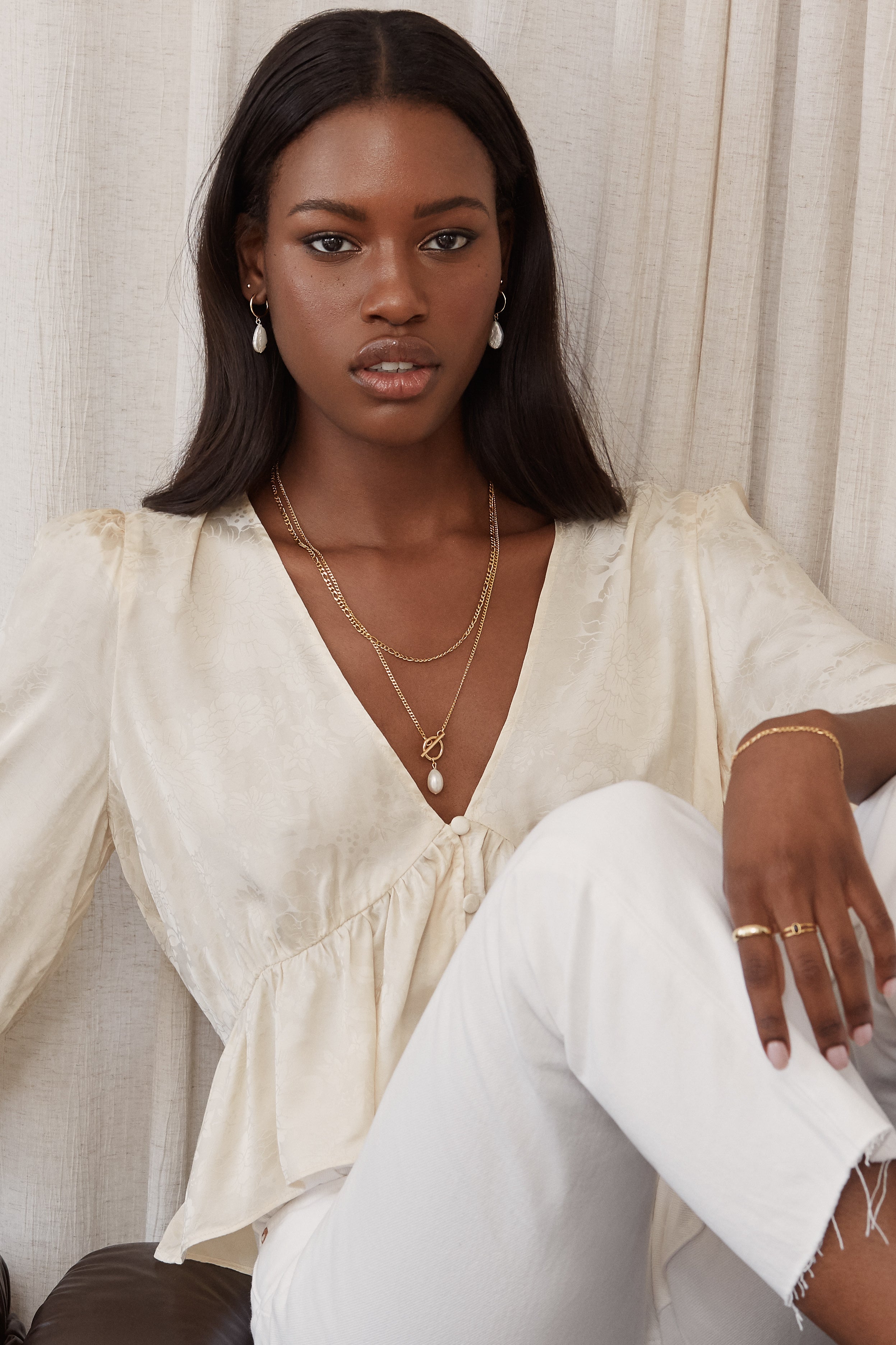 Freshwater Necklace - Gold Necklaces TwentyCompass   