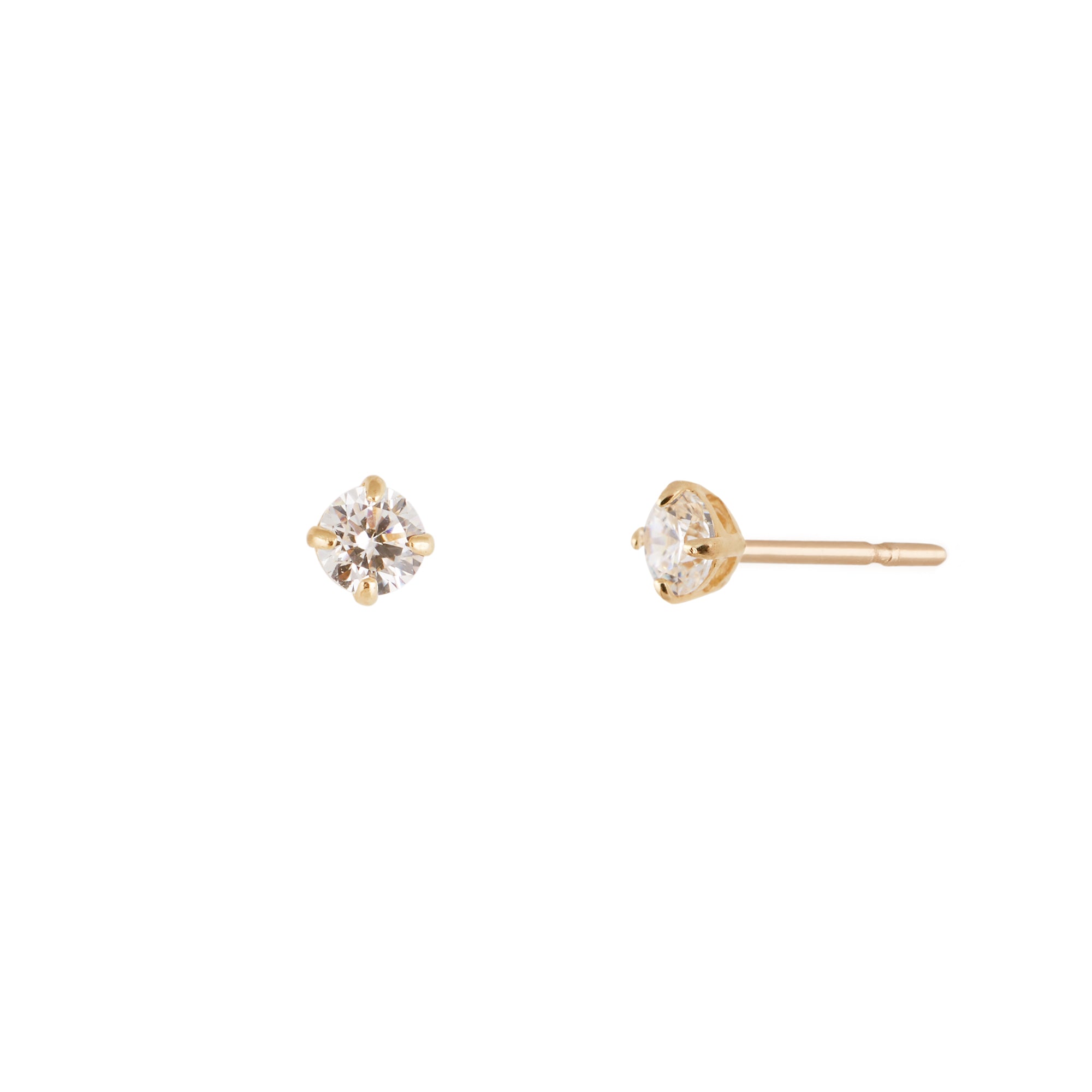 Zirconia Stud Earrings - 14 Karat Gold Earrings Compass Luxe   